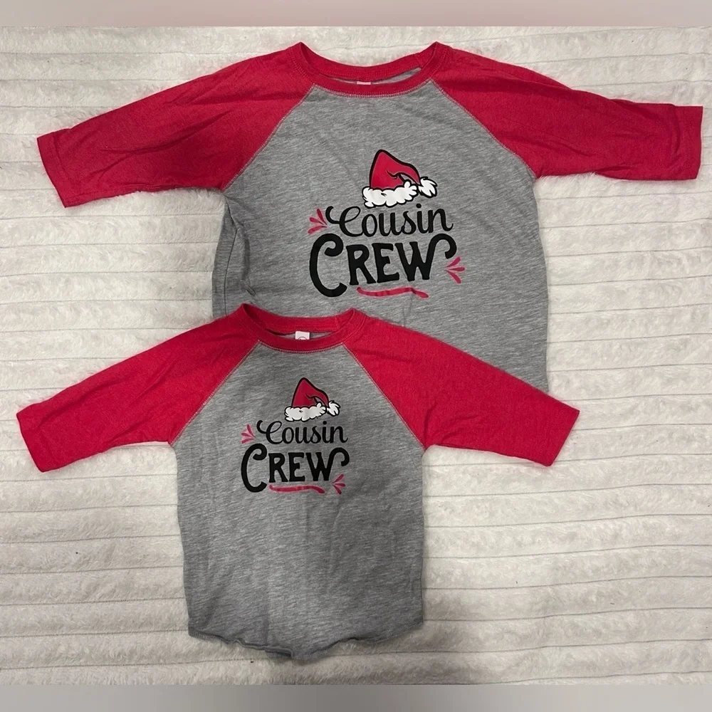 (2) Matching “Cousin Crew” Christmas Toddler Shirts- Size 2T & 5/6